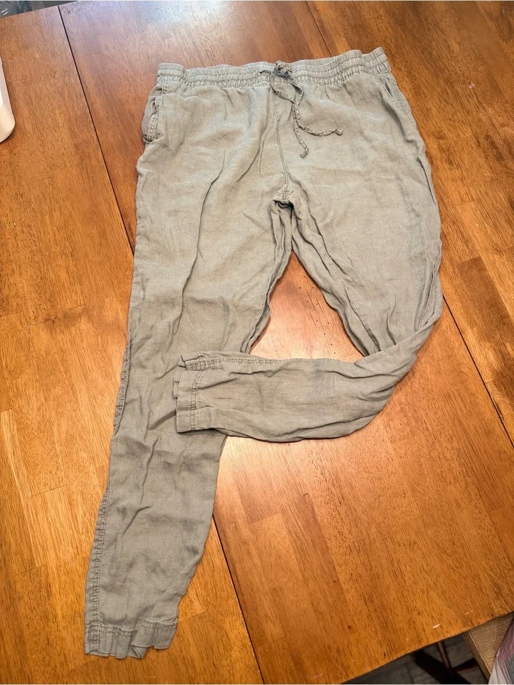 H&M 100% Linen Pants- Grey size Large